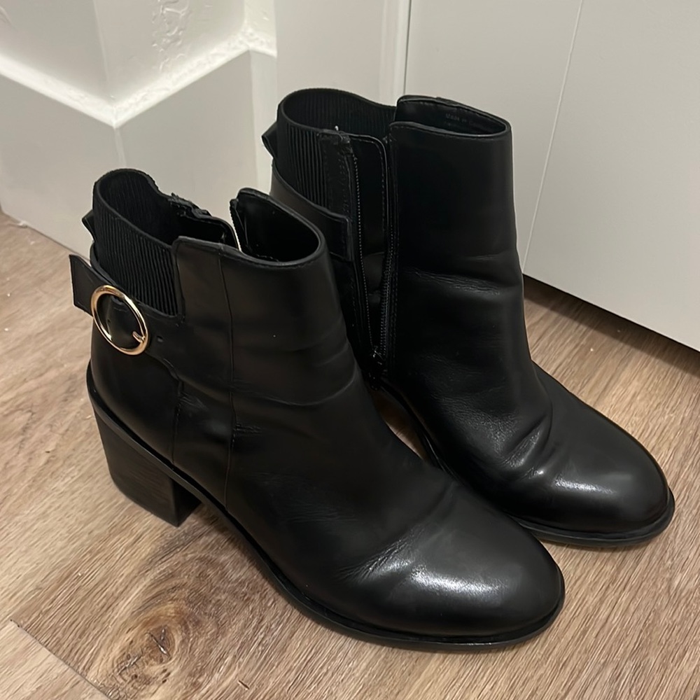 Aldo Black Ankle Boots w/ Block Heel - Size 9, Gently Used